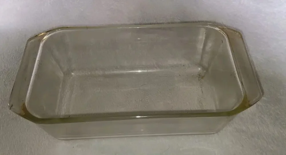 Vintage PYREX 8x5x3 215-B 20 Loaf Bread Baking Pan 1950s Clear Borosilcate